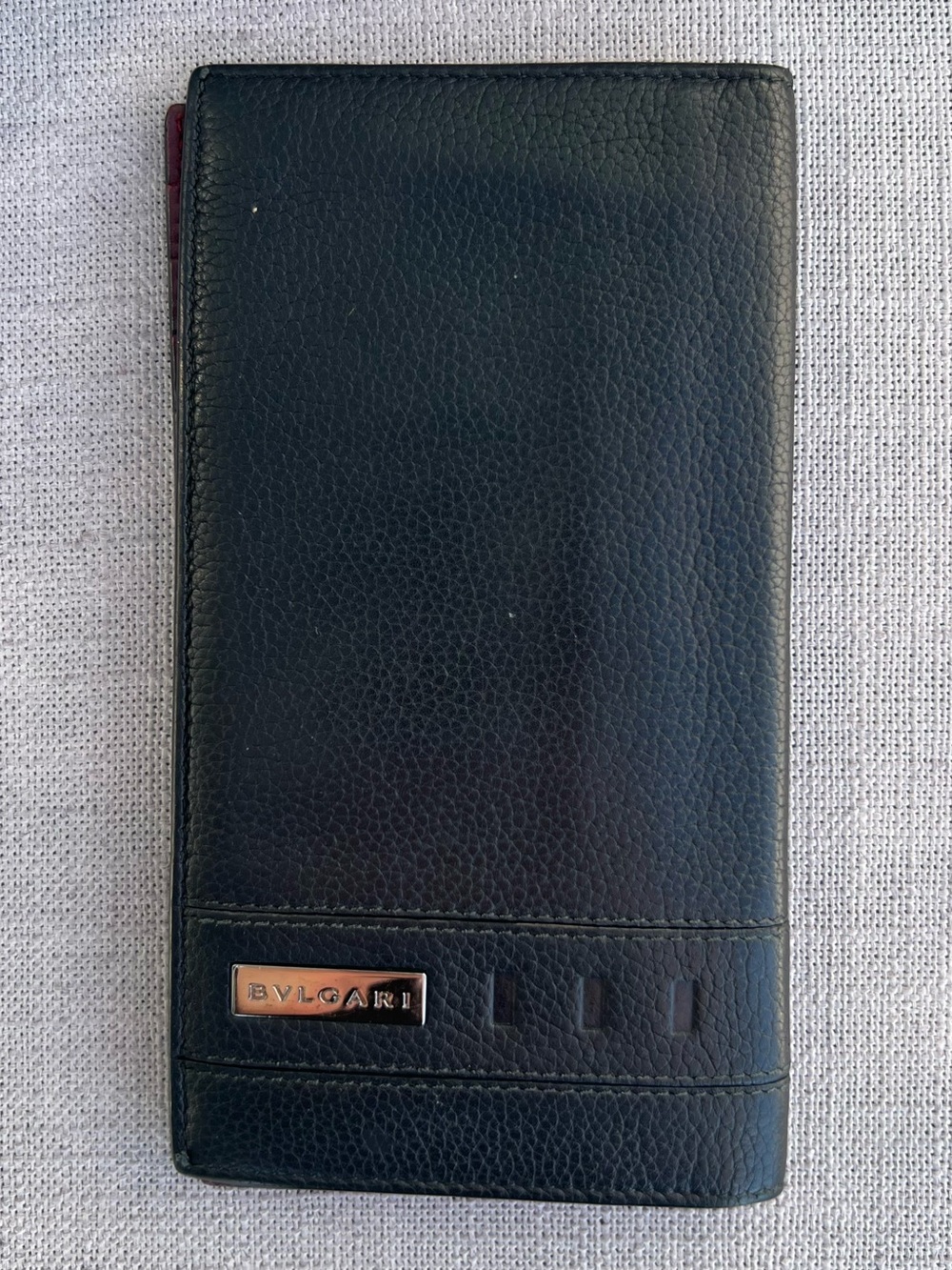 BVLGARI Serpenti Scaglie Black Leather Flap Long Wallet